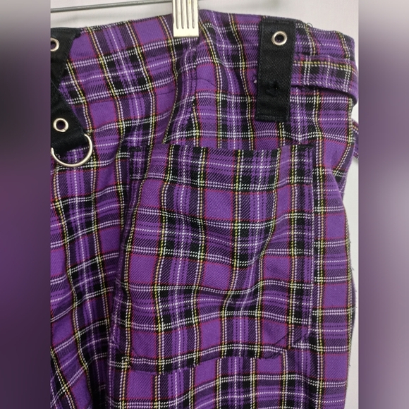 TRIPP NYC Purple Black Plaid Capris Zipper Punk,Goth,Grunge,Gorpcorp(#1,568) - Picture 11 of 11